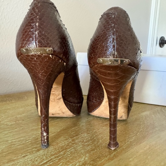 Dior Snakeskin Platform Stiletto Heels—very flattering and still walkable! - Picture 3 of 6